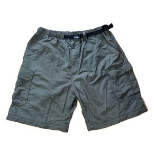 REI Men's Size XL Clip Belt Cargo Utility Shorts Green Outdoor Gorpcore Hiking